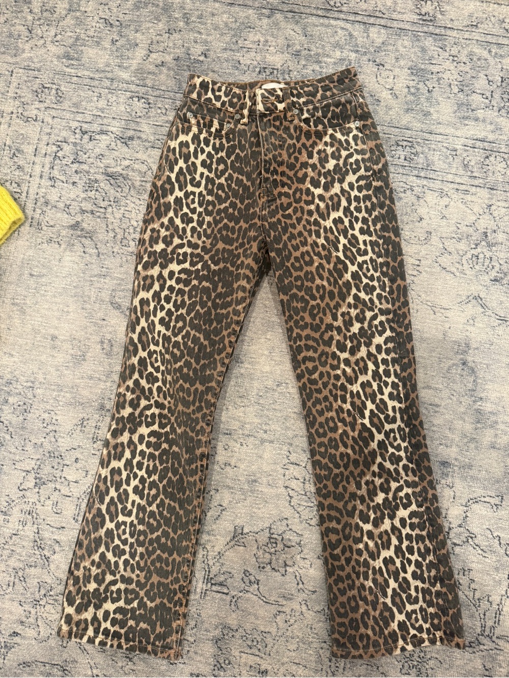 Ganni Leopard-Print Flare Jeans in Brown and Black